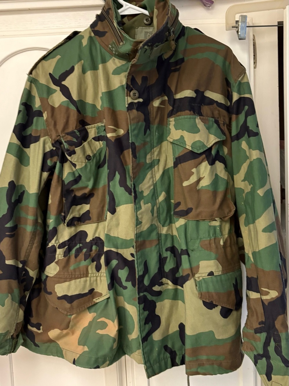 Men's Woodland Camo Field Jacket - Green/Brown